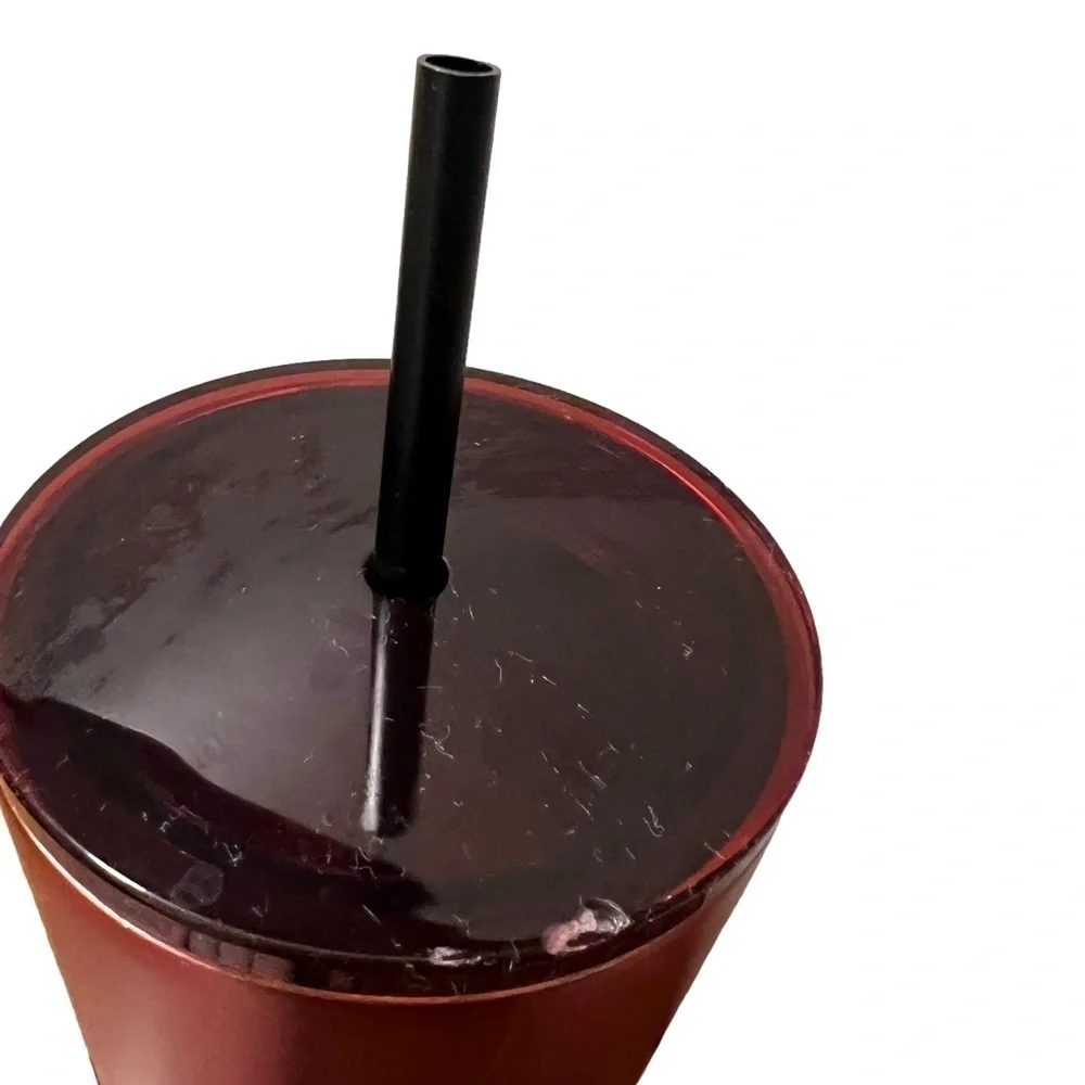 Starbucks Venti 24oz Stainless Steel Cold Cup Maroon Burgundy Matte